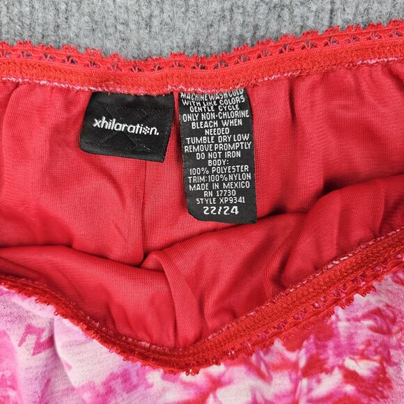 Vintage Xhilaration Skirt Womens 22/24 Pink Y2K Floral Lace Bright Phoebe Artsy - Picture 4 of 5